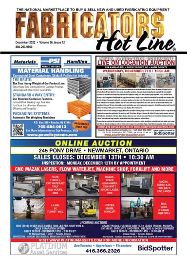 Fabricators Hot Line - December 2022