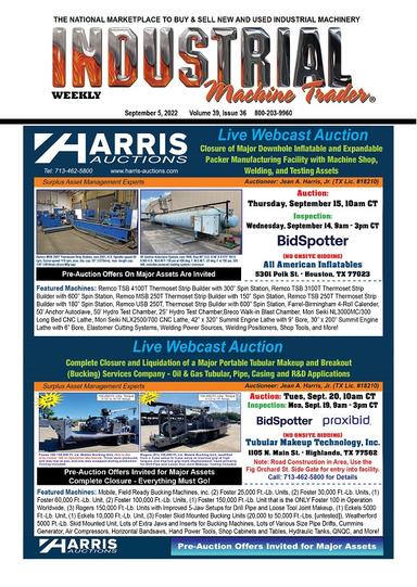 Industrial Machine Trader - September 5, 2022