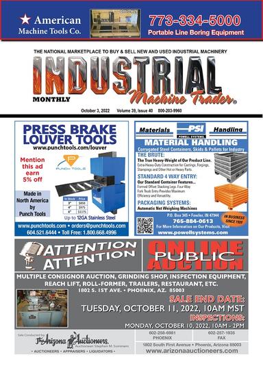 Industrial Machine Trader - October 3, 2022