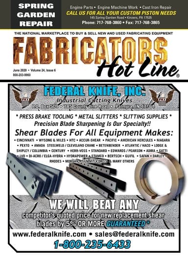 Fabricators Hot Line - June 2020