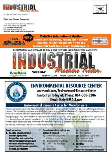 Industrial Machine Trader - November 21, 2016