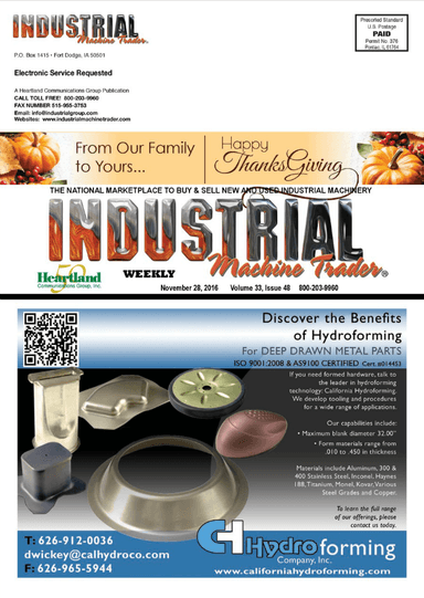 Industrial Machine Trader - November 28, 2016