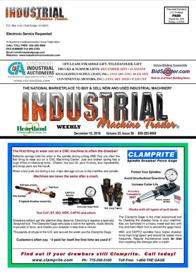 Industrial Machine Trader - December 12, 2016