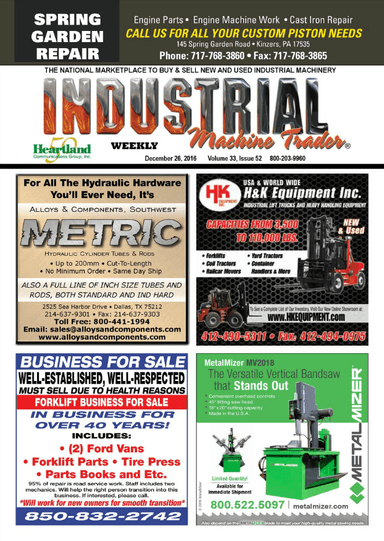 Industrial Machine Trader - December 26, 2016