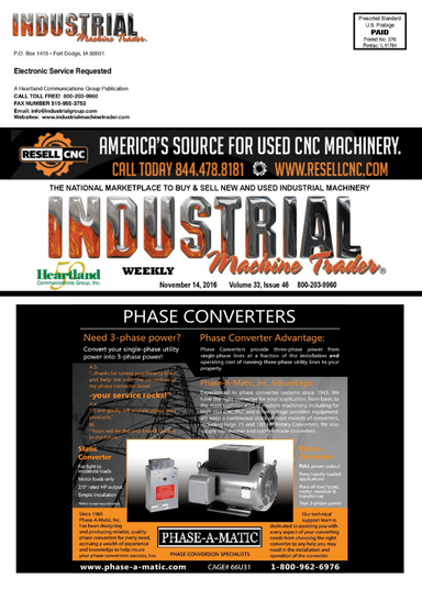 Industrial Machine Trader - November 14, 2016