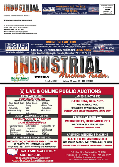 Industrial Machine Trader - October 24, 2016