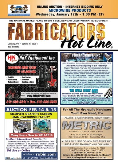 Fabricators Hot Line January 2018