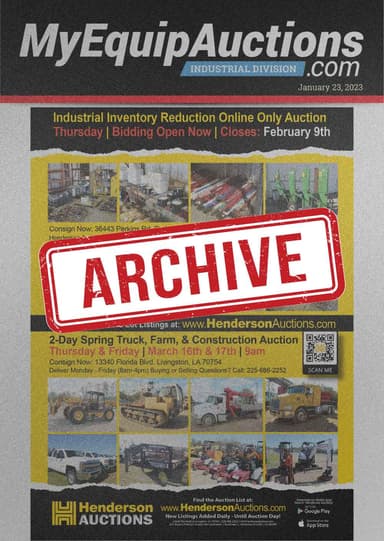 My Equip Auctions - 2023 Archive