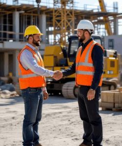 worker and manager in industrial factory